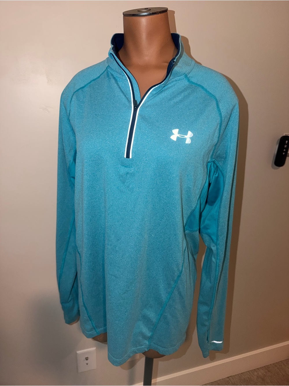 Under Armour Run All Season Gear 1/4 Zip Teal Blue Pullover Shirt Med Women’s